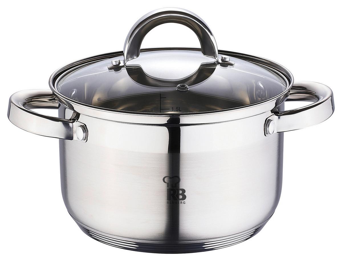 Kochtopf Alexander 3,6 Liter Edelstahl, Leichte Reinigung - Silberfarben, Basics, Glas/Metall (20cm)