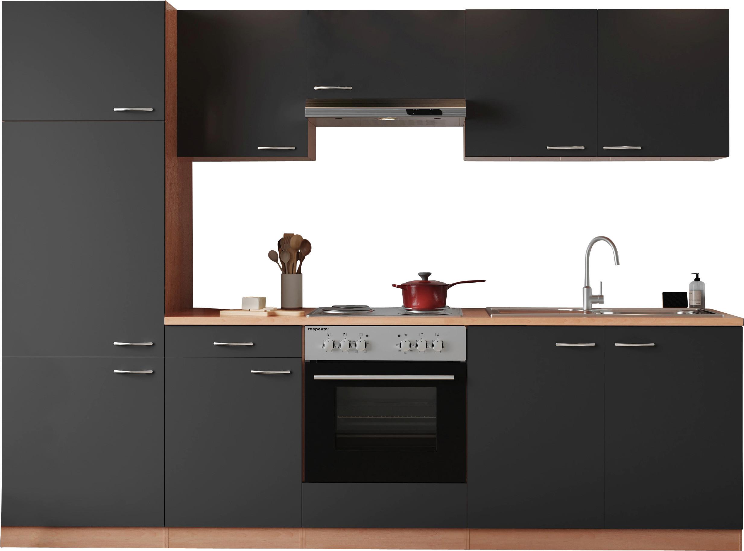 Küchenblock Gerda Küchenblock 270 cm - Buchefarben/Grau, Basics, Holzwerkstoff (270cm) - Respekta