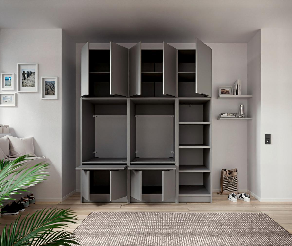 VÍCEÚČELOVÁ SKŘÍŇ TIDY HERO - šedá/barvy dubu, Basics, kompozitní dřevo/plast (50/150/68cm) - P & B