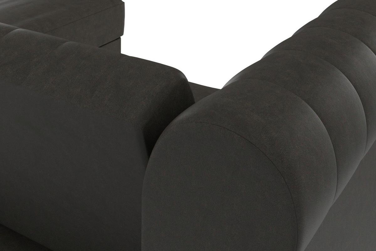 Ecksofa Firenze Anthrazit, mit Schlaffunktion - Anthrazit/Schwarz, Basics, Textil (241/154cm) - Livetastic