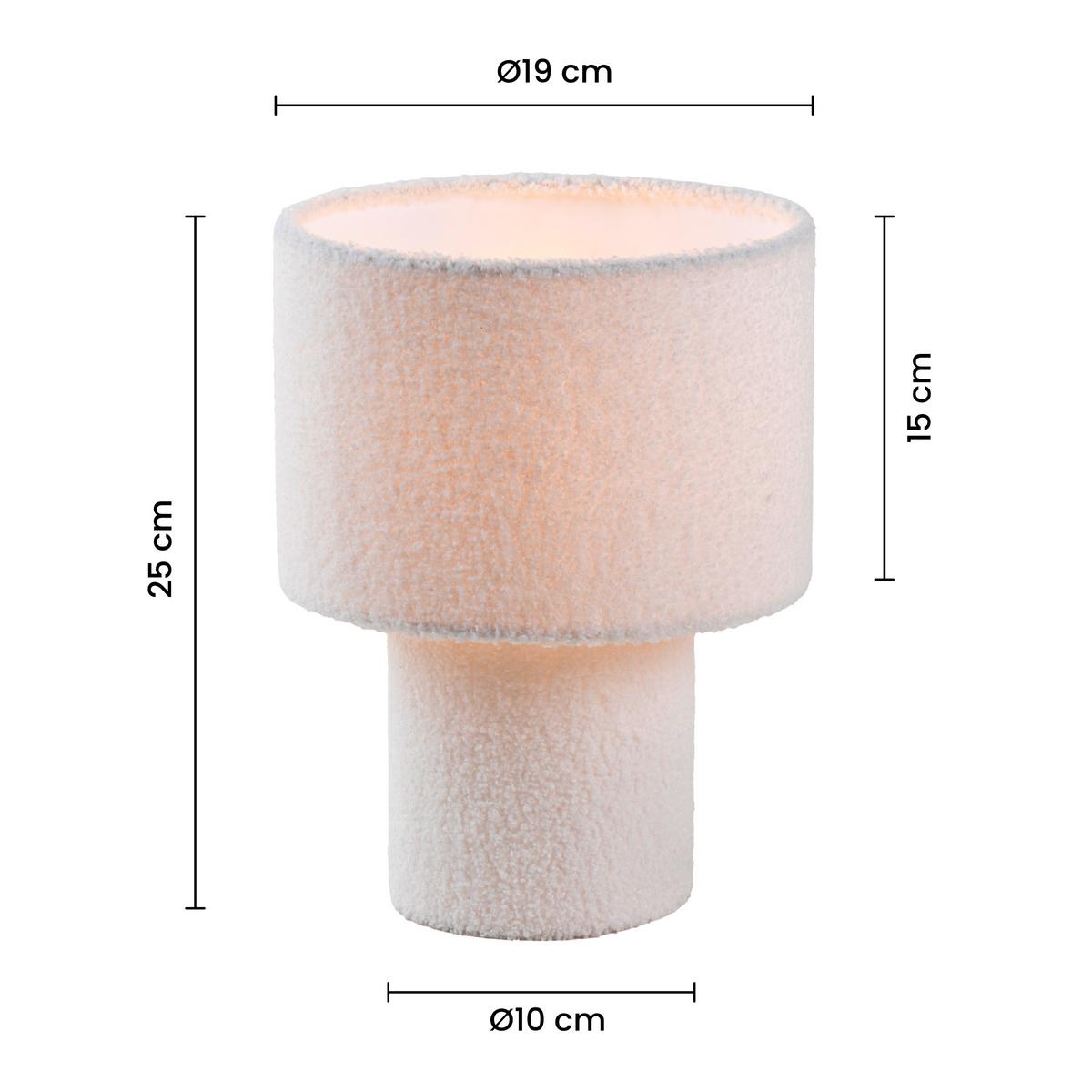 STOLNÁ LAMPA STOFLI - biela/prírodná farba, Modern, kov/textil (19/25cm) - Mömax