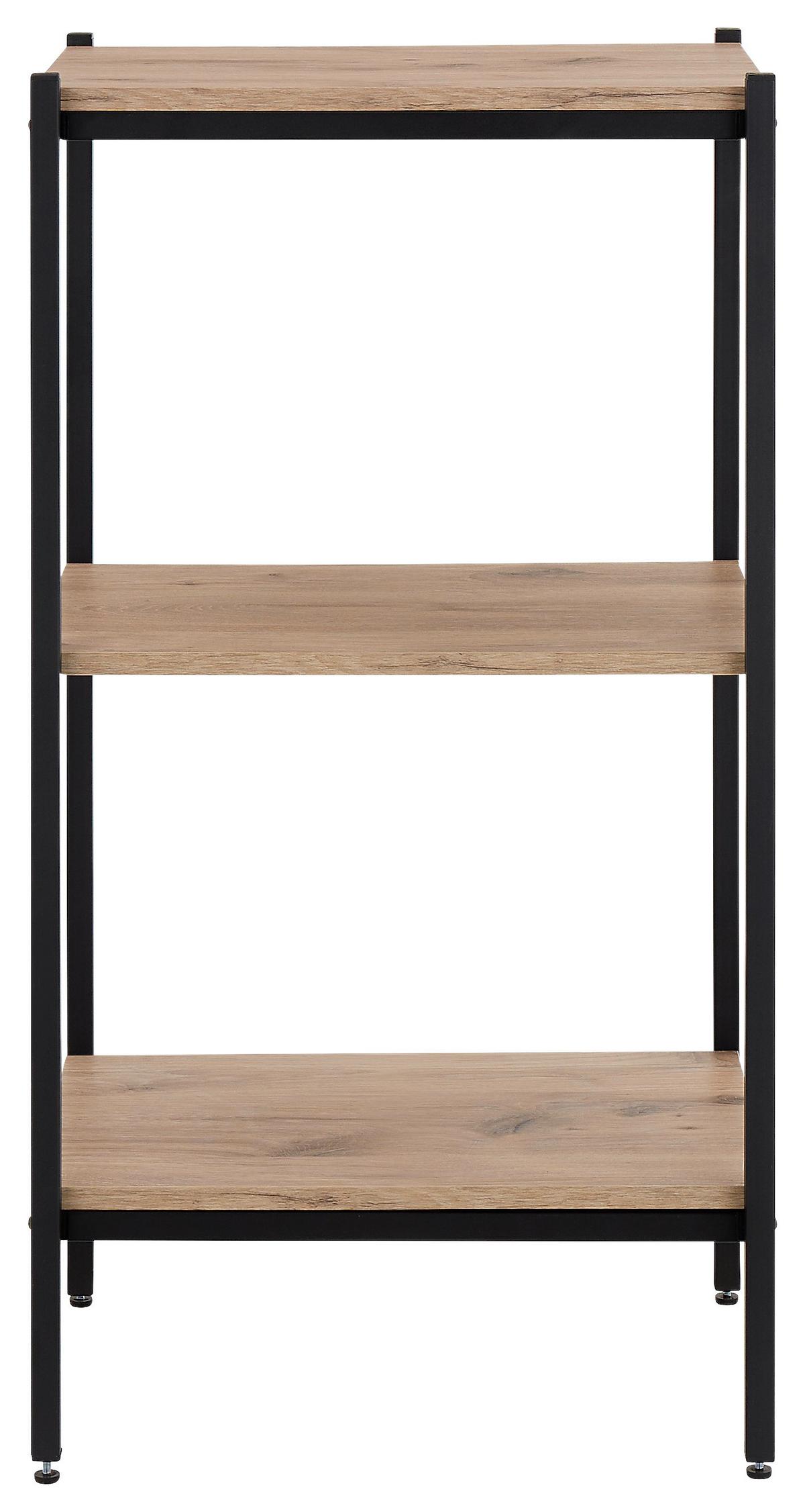 REGÁL RACK - čierna/farba duba, Basics, kov/kompozitné drevo (50/95/40cm) - P & B