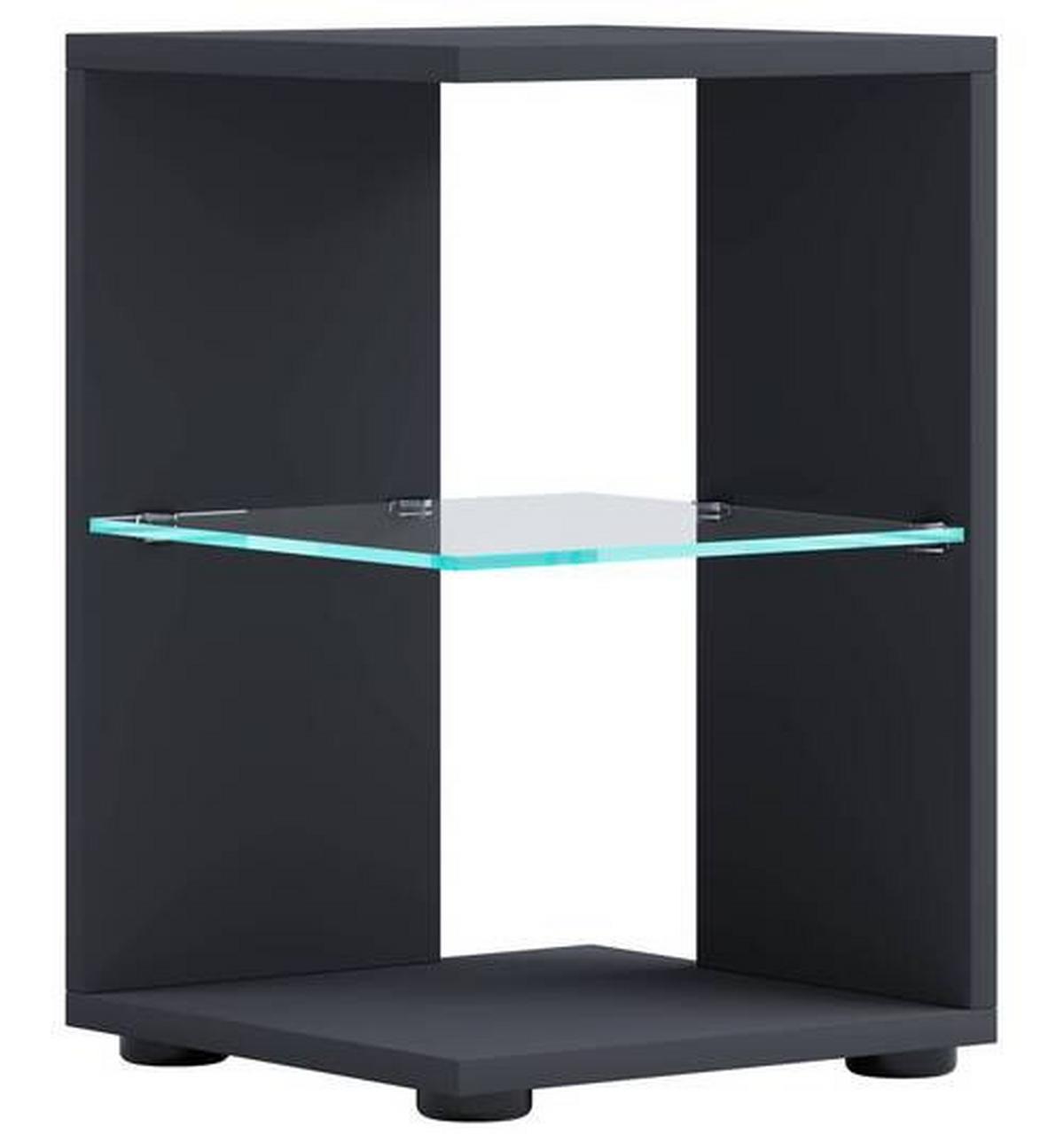 Príručný stolík Elani š: 30 cm, antracitový - čierna/antracitová, Modern, kompozitné drevo/plast (30/45/30cm) - MID.YOU