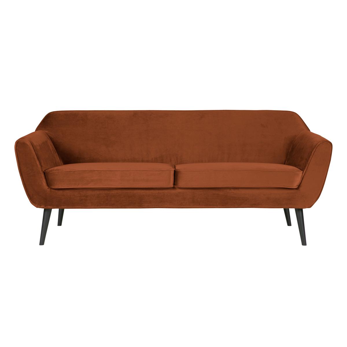 Sofa Rocco Rostfarben B: 187cm - Rostfarben/Schwarz, Design, Textil (187/75/82cm) - Livetastic