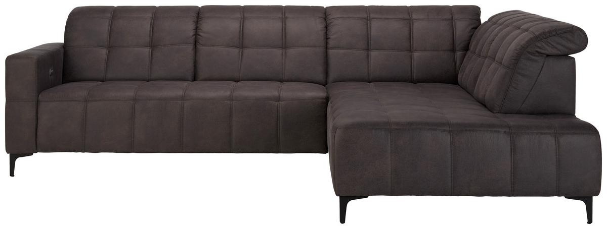 Rohová sedačka PANAMA, pravá, antracitová - čierna/antracitová, Konventionell, kov/textil (304/216cm) - Premium Living