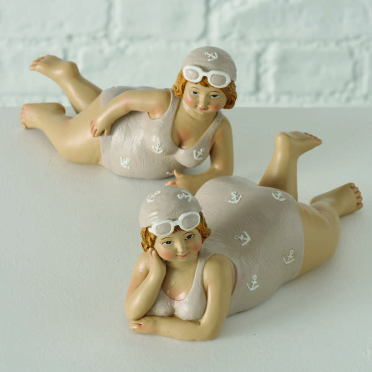 Dekofigur Dame H: 7 cm Aus Polyresin für Indoor - Beige/Creme, Basics, Kunststoff (17/7/7cm)