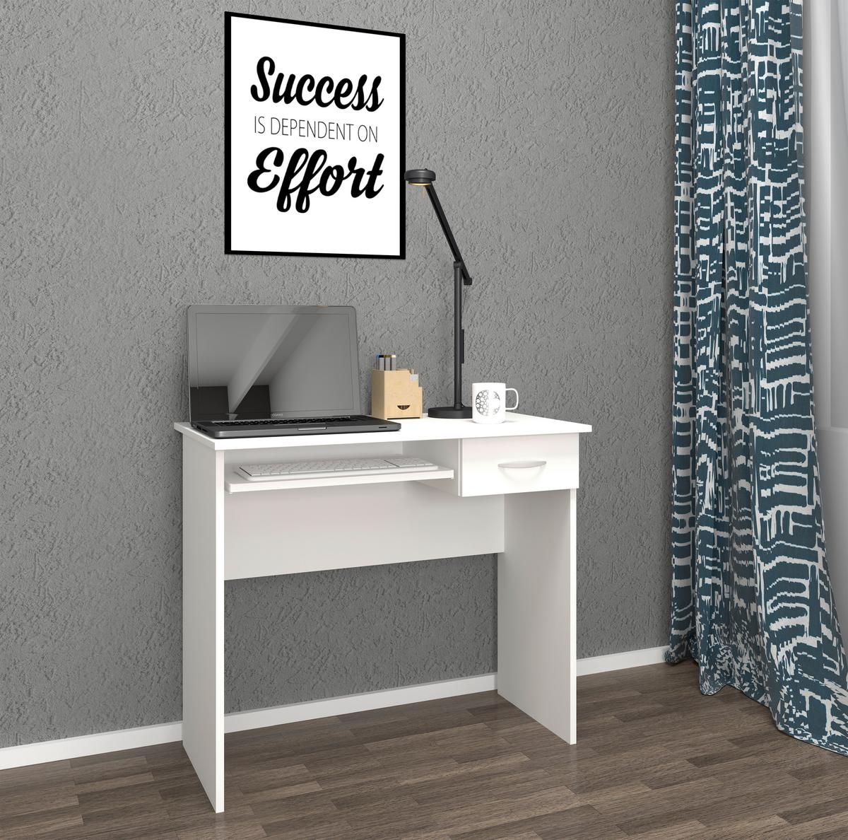 Schreibtisch B 50 Cm H 75 Cm Arusa Weiß - Weiß, MODERN, Holzwerkstoff (85/50/75cm) - MID.YOU
