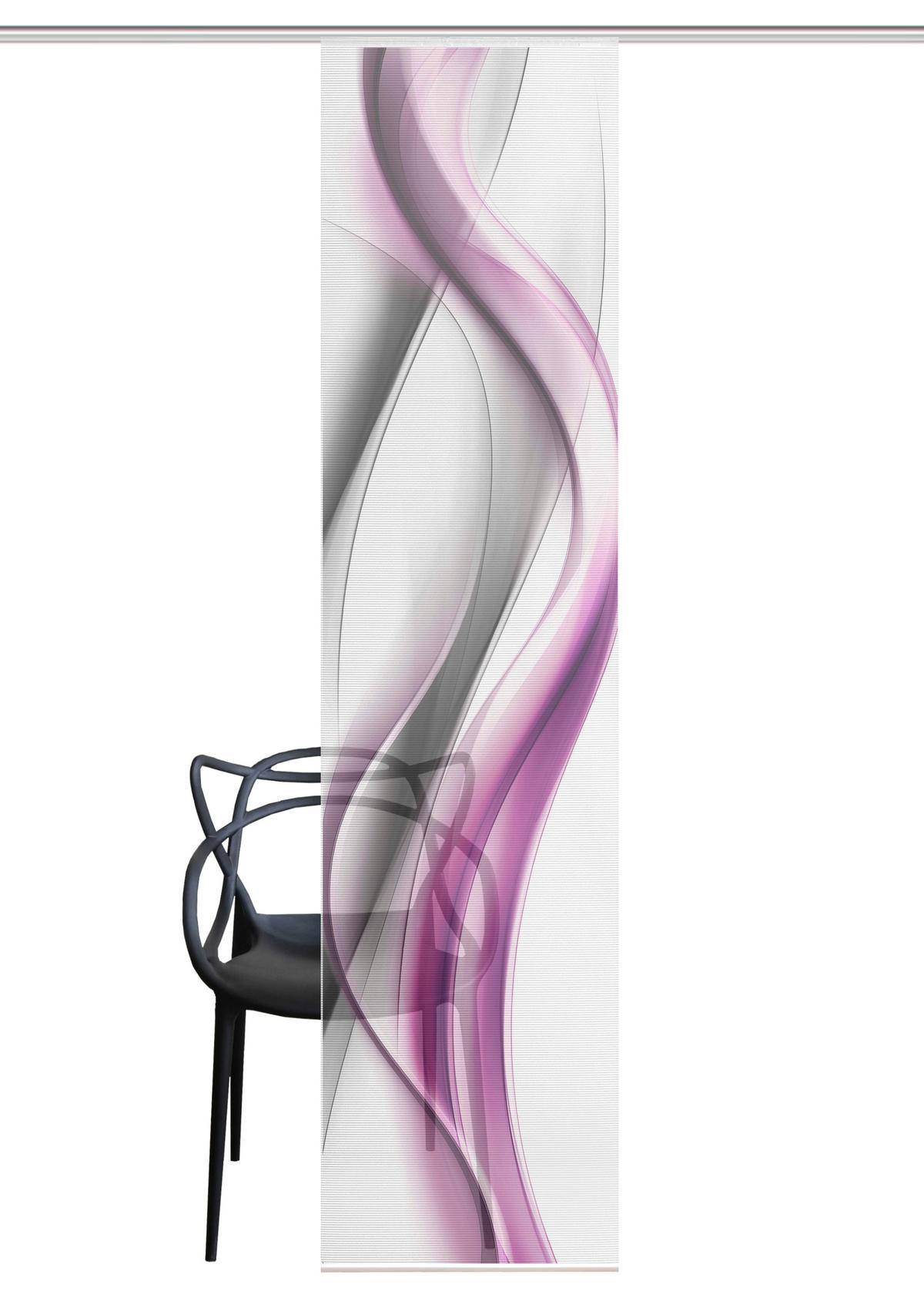 Flächenvorhang Cara - Pink/Weiß, Design, Textil (60/260cm)