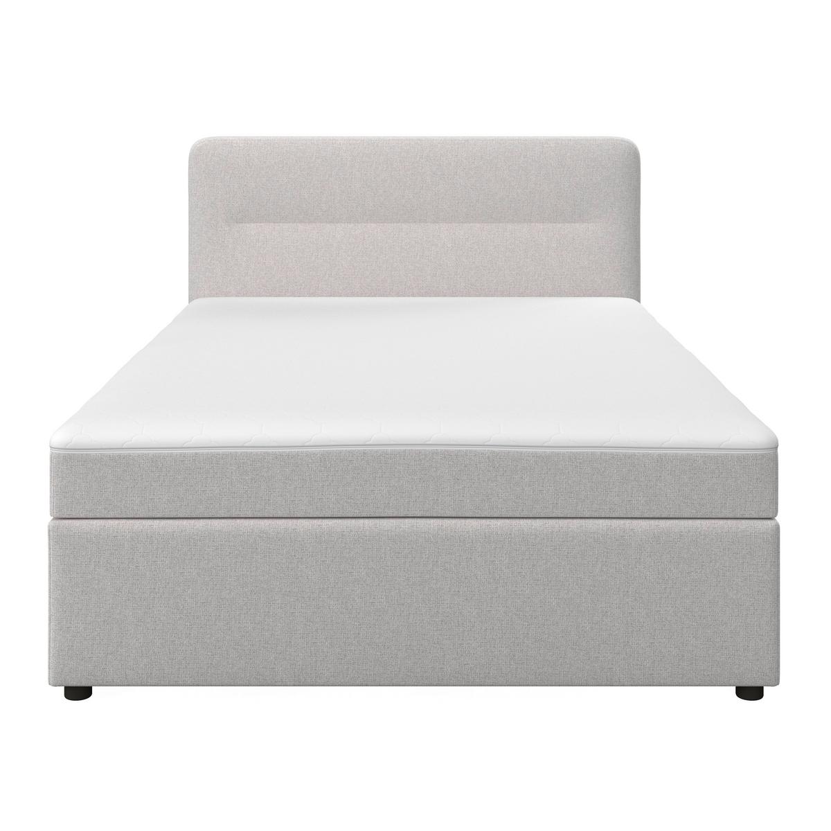 Boxspringová postel MARCO 140x200, světle šedá - černá/světle šedá, Moderní, dřevo/textil (140/200cm) - Bessagi Home