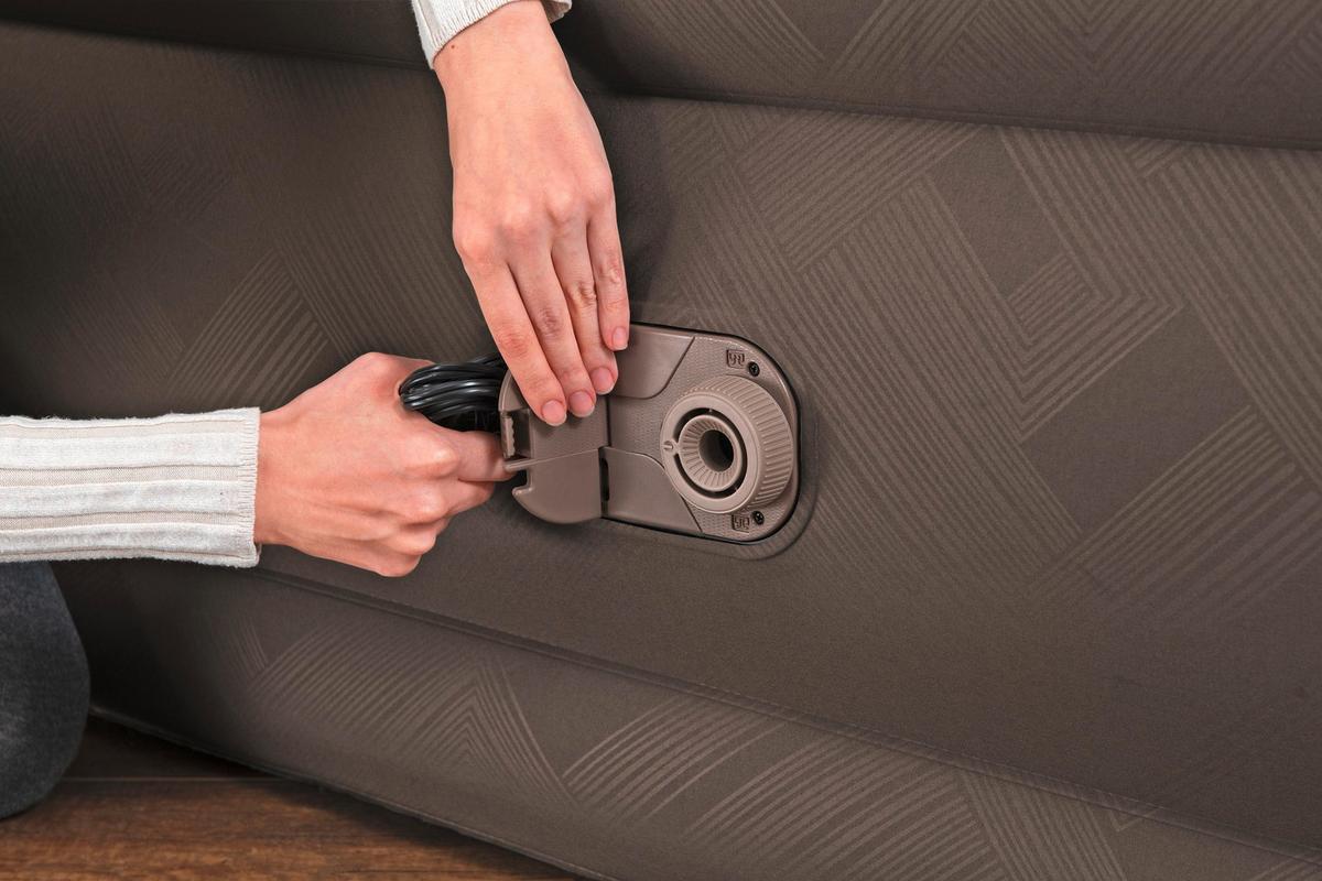 Luftbett Gloria 203x152x51 Cm Bis 350kg, Inkl. Pumpe - Braun/Grau, KONVENTIONELL, Kunststoff/Metall (203/152/51cm) - Bestway