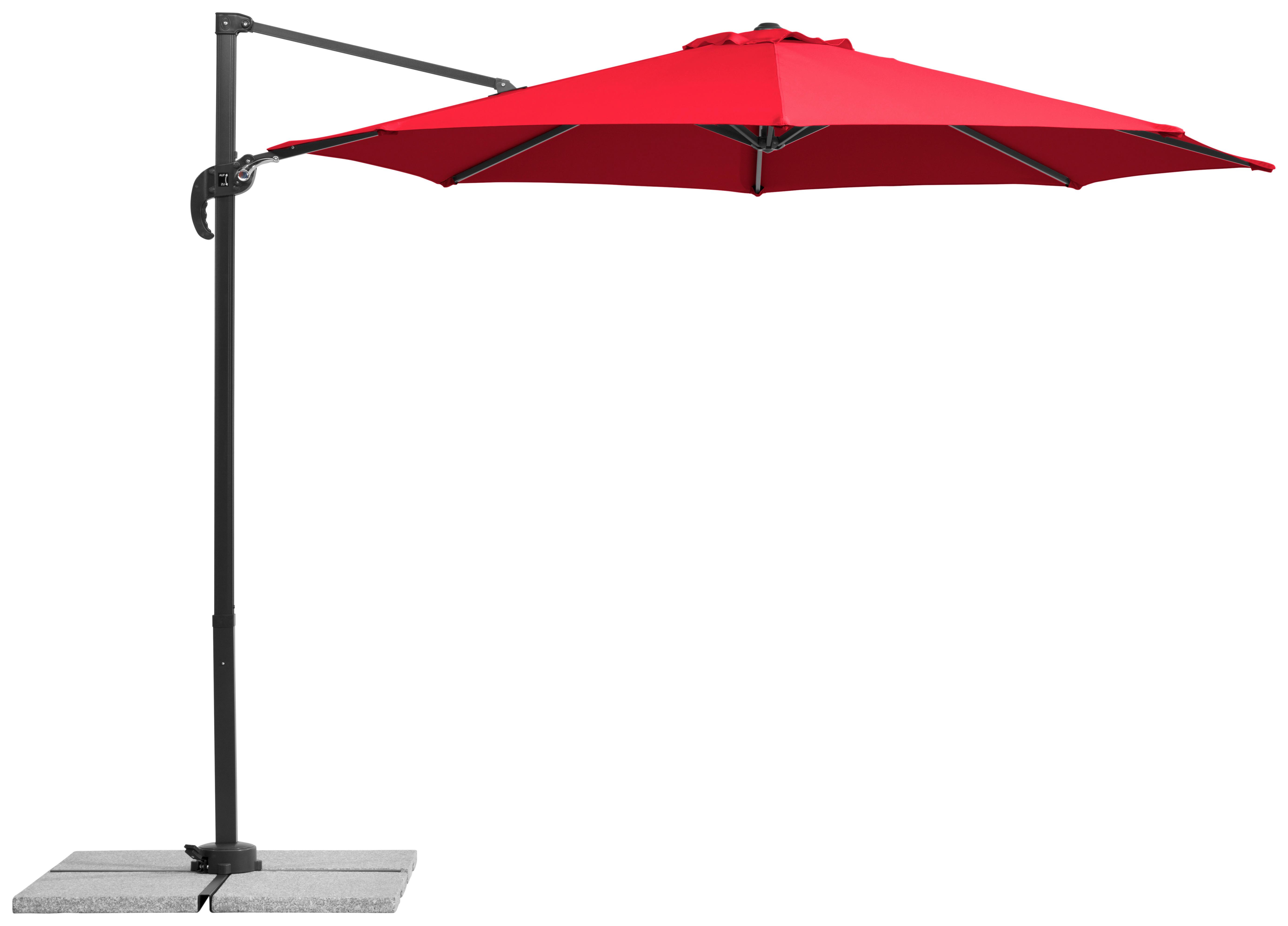 Ampelschirm Rhodos Junior BHT: 352x244x300 cm Rot