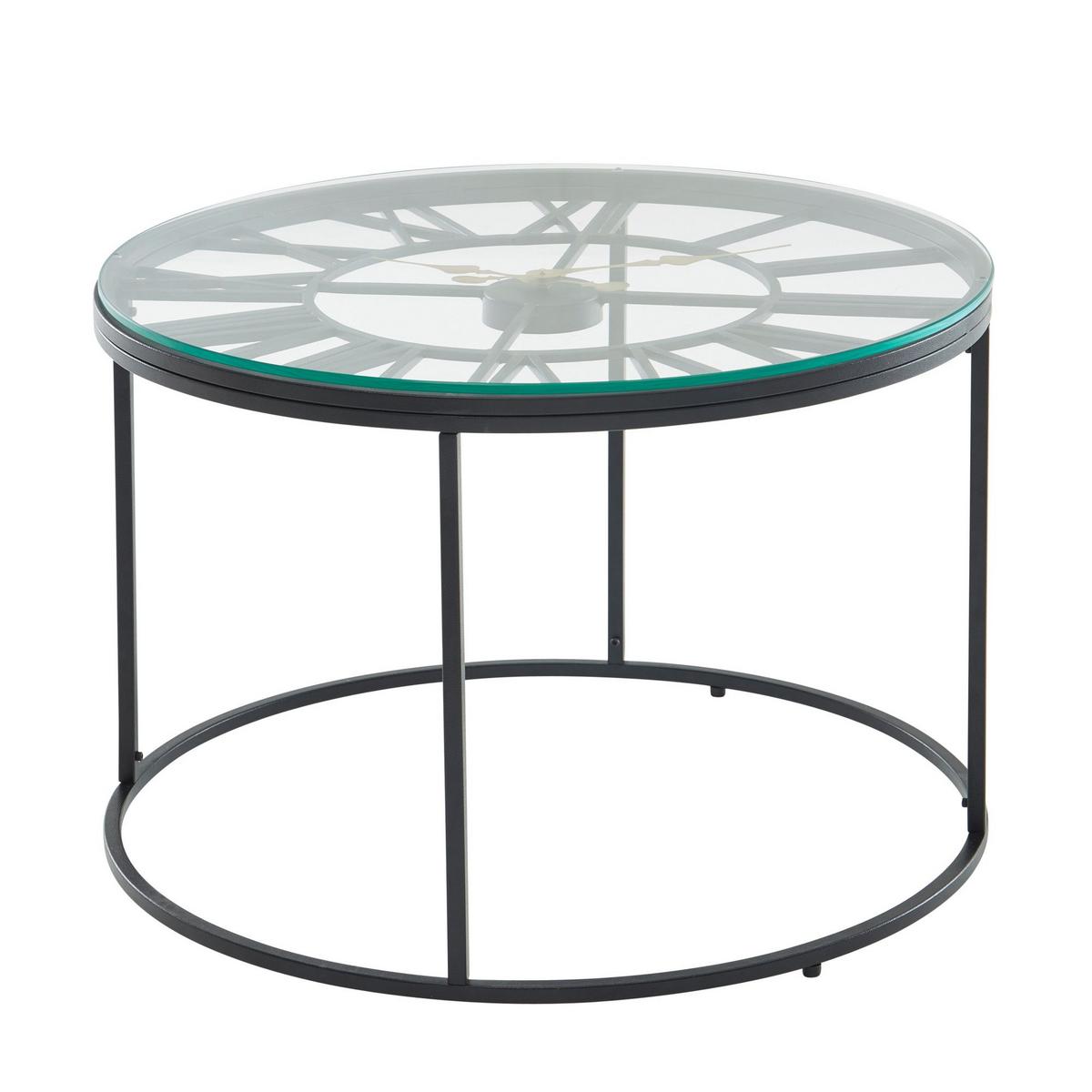 Konferenčný stolík čierny - čierna, Design, kov/sklo (60/60/43cm) - MID.YOU