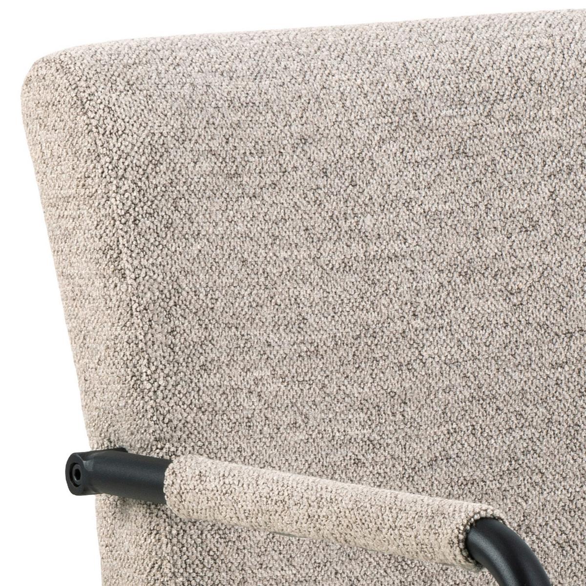 Armlehnstuhl Adele Beige B: 50,5 Cm - Beige/Schwarz, Design, Textil/Metall (50,5/84,5/64,5cm) - MID.YOU