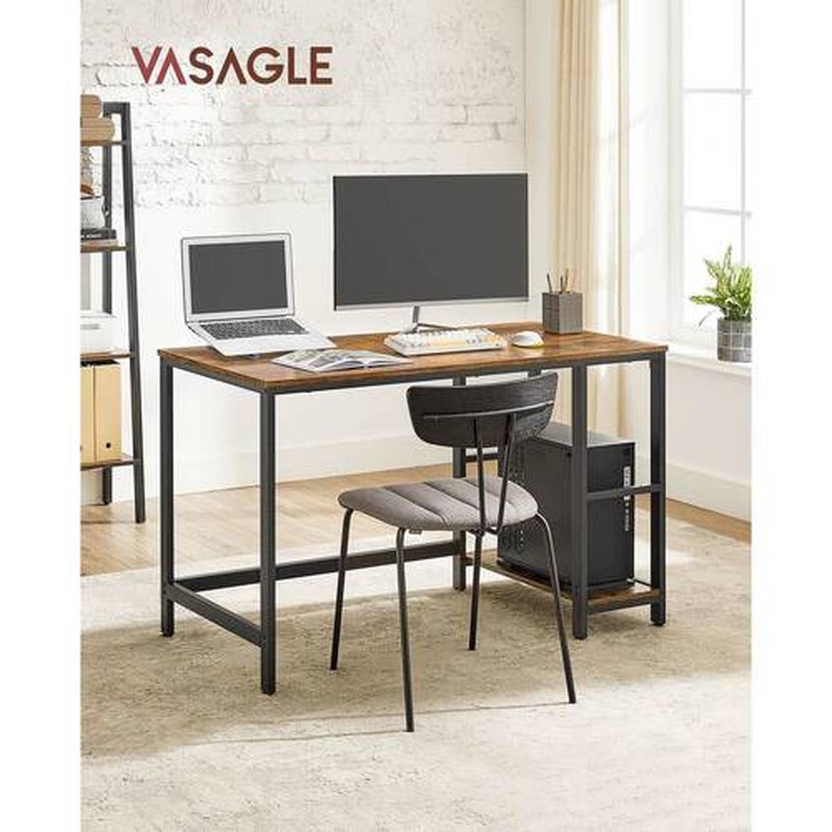 Písací stôl IRON - hnedá/čierna, Basics, kov/kompozitné drevo (120/60/75cm) - Boxxx