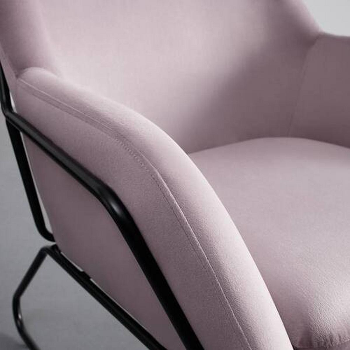 Čalouněné křeslo KEZIA, růžové - růžová/černá, Moderní, kov/textil (71/84cm) - Bessagi Home