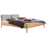 Bett Pistoia Buchefarben 140x200 Cm - Buchefarben/Hellgrau, KONVENTIONELL, Holz/Textil (140/200cm) - Hasena