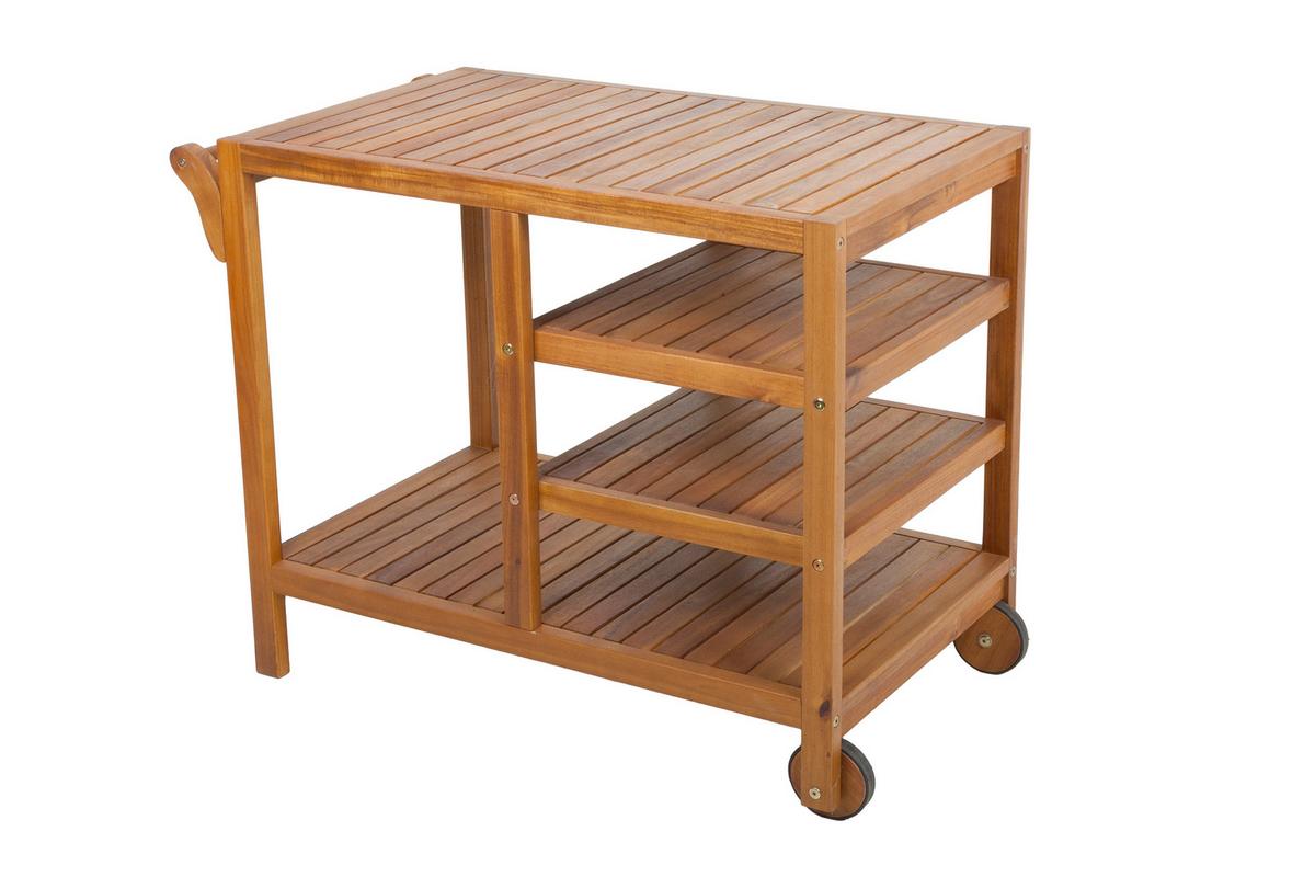 Servierwagen Akazienholz Akron Mit Stauraum - Akaziefarben, Basics, Holz (54,5/75/89cm) - Gardenson