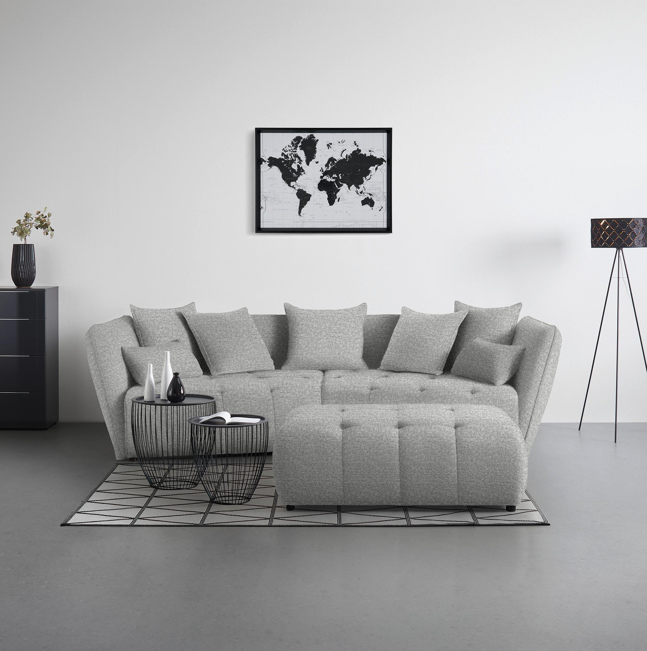 Taburet SOFI, svetlě šedá - černá/světle šedá, Moderní, textil (128/48/70cm) - Premium Living