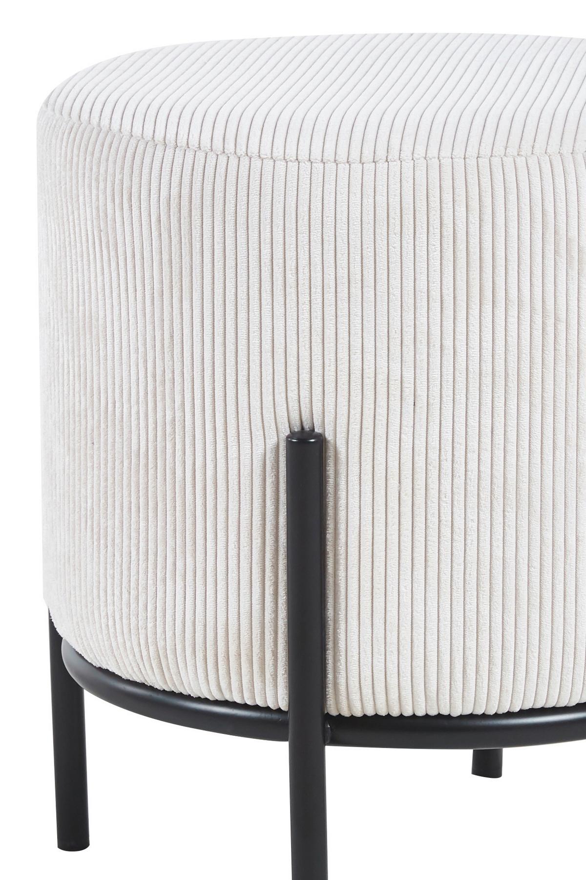 Hocker Schwarz, Beige B: 35 Cm - Beige/Schwarz, MODERN, Textil (35/38/35cm) - Livetastic