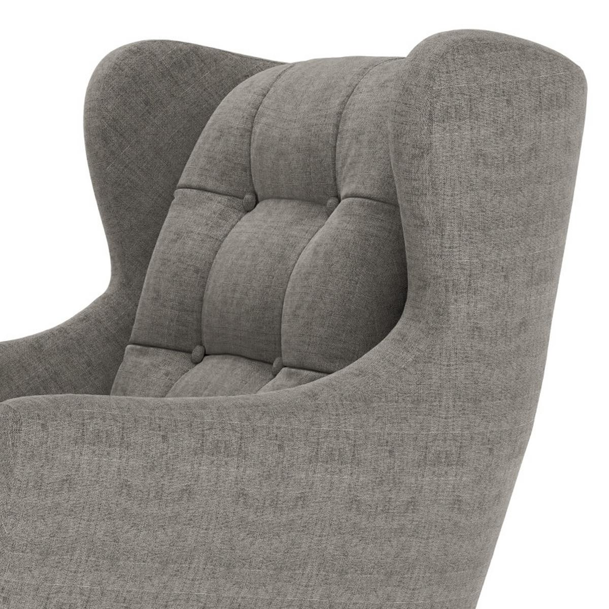 Sessel Henry, Dunkelgrau B: 91 cm - Eichefarben/Dunkelgrau, KONVENTIONELL, Textil (91/107/94cm) - Trendmanufaktur