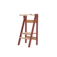 Lernturm Space Saving Rot/Natur - Rot/Naturfarben, Basics, Holz (38/90/40cm)