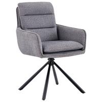 Armlehnstuhl Luce Grau/Schwarz B: 60 cm - Schwarz/Grau, MODERN, Textil/Metall (60/89/67cm) - MID.YOU
