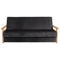 Schlafsofa Malaga Schwarz B: 220cm - Schwarz/Naturfarben, Design, Holz/Textil (220/90/90cm) - P & B