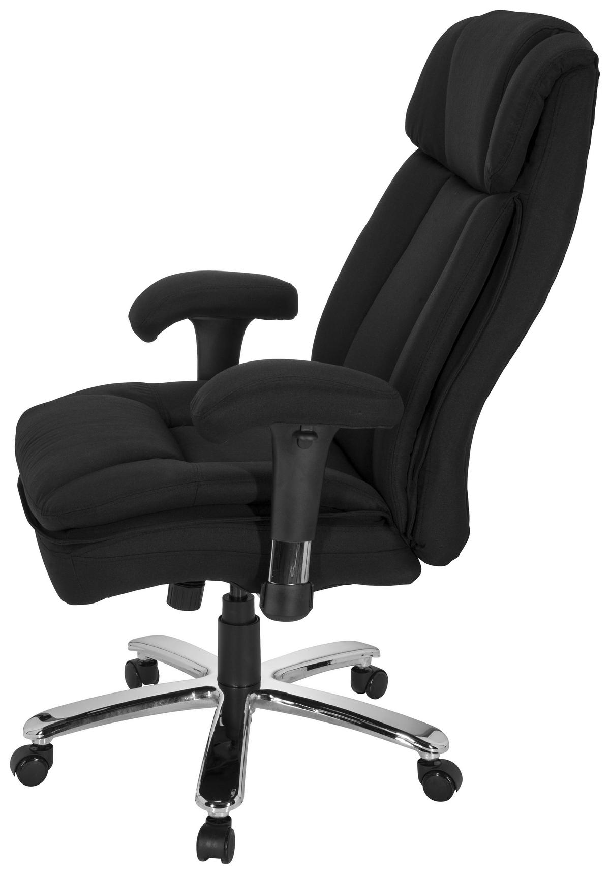 Chefsessel Builder Xxl I Schwarz - Silberfarben/Schwarz, MODERN, Kunststoff/Textil (76/123/81cm) - MID.YOU