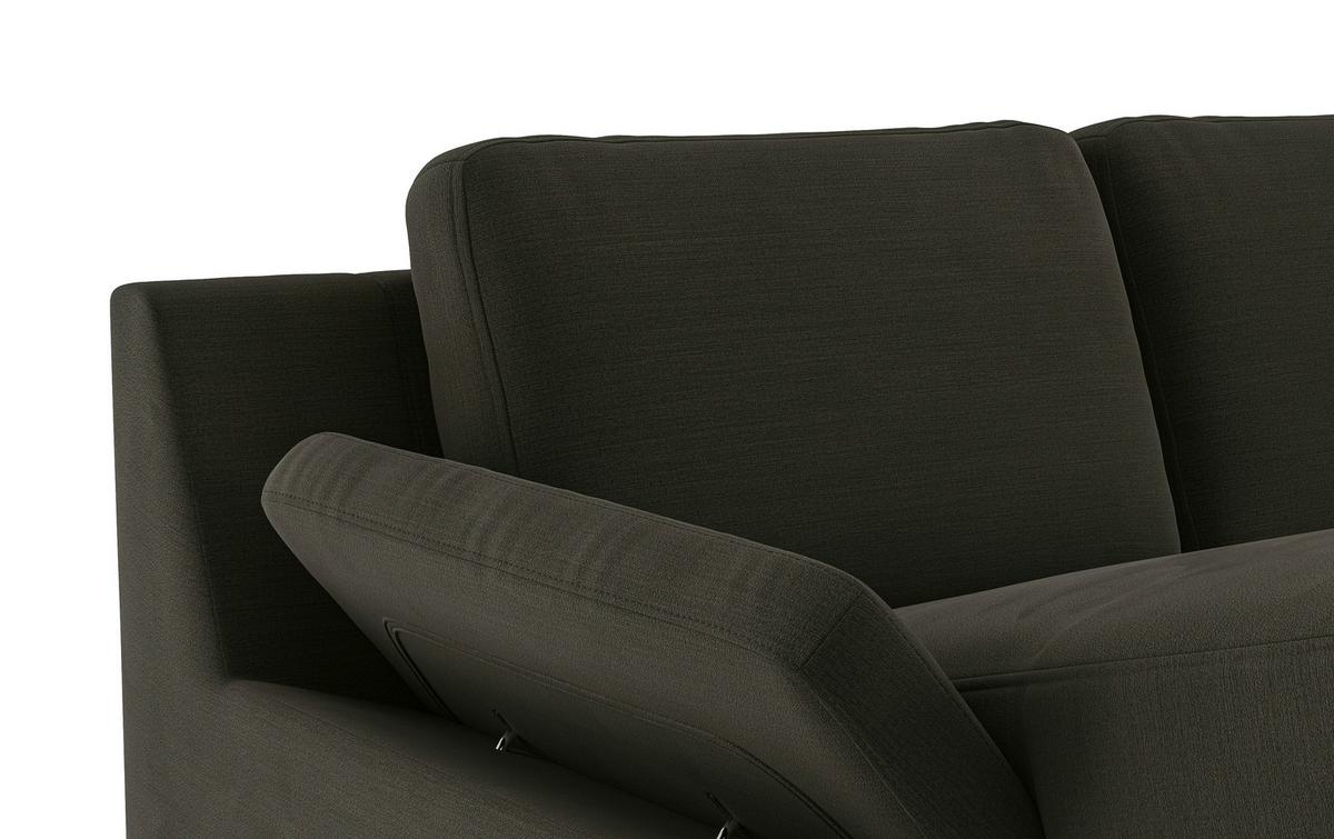 Wohnlandschaft Boom, Dunkelgrün 156x309x204 - Dunkelgrün/Schwarz, KONVENTIONELL, Textil (156/309/204cm) - Cotta