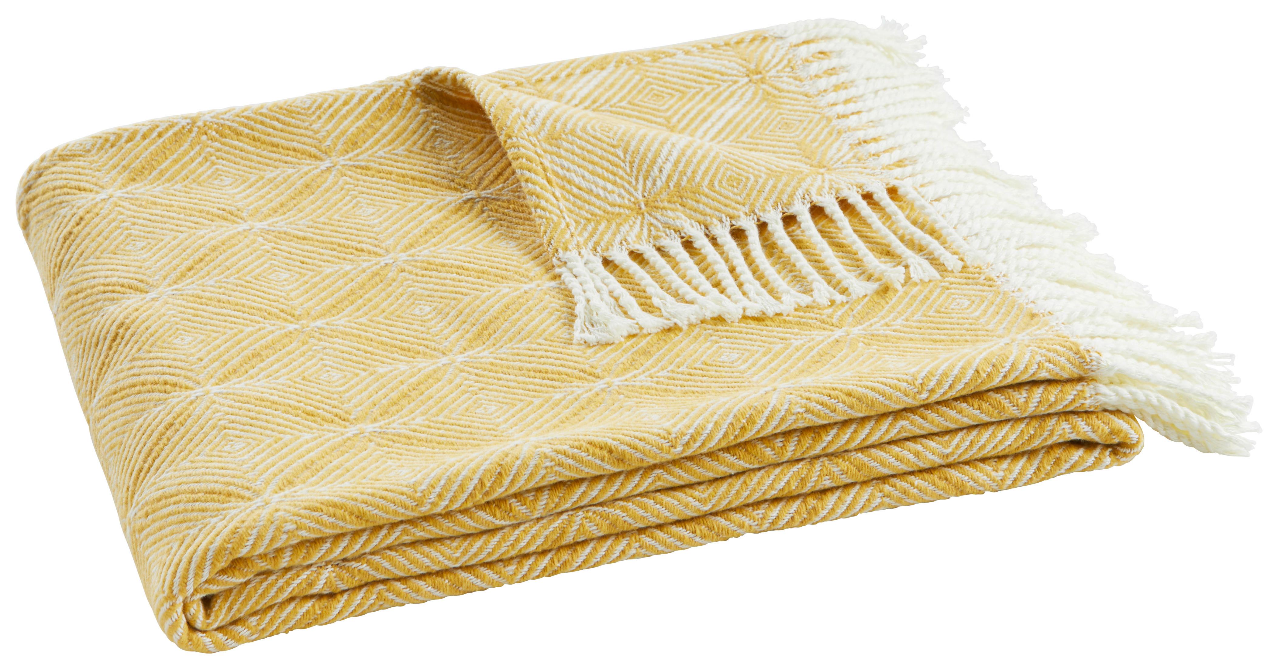 Deka Samira, 130/170 Cm, Žlutá - přírodní barvy/žlutá, Lifestyle, textil (130/170cm) - Modern Living
