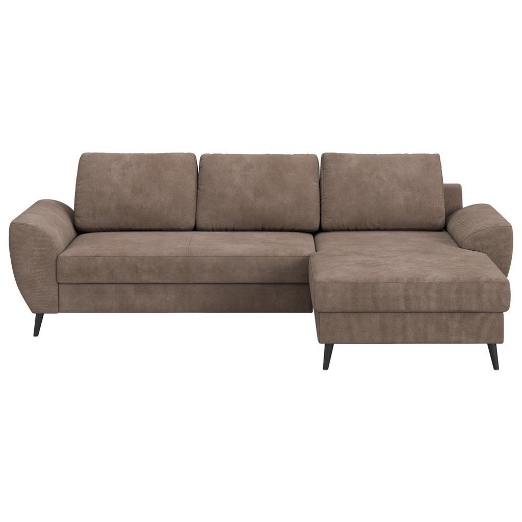 Ecksofa mit Bettfunktion Terra Chenille taupe, B: 255cm