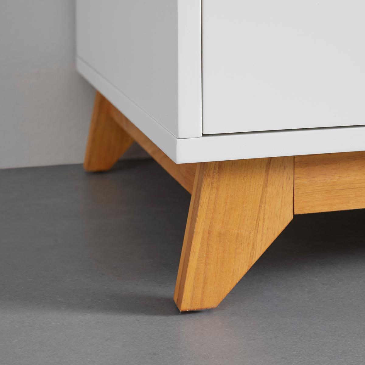 Šatní skříň MILAN 100cm - bílá/přírodní barvy, Moderní, dřevo (100/180/52cm) - Modern Living