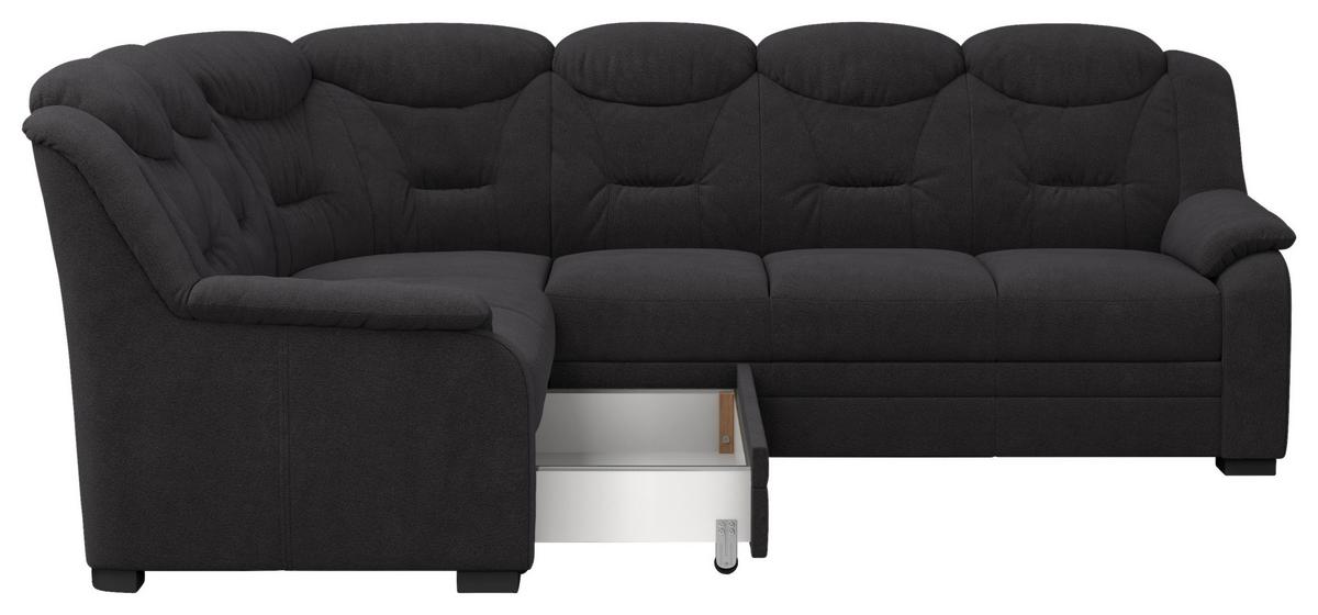 Rohová sedačka MARCUS, ľavá, čierna ženilka - čierna, Basics, textil/plast (211/263cm) - MID.YOU