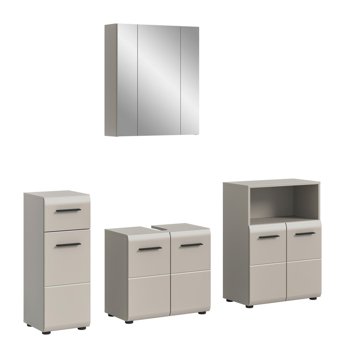 Badezimmer Ice Kaschmir B: 150cm - Kaschmir/Schwarz, Trend, Glas/Holzwerkstoff (150cm) - MID.YOU