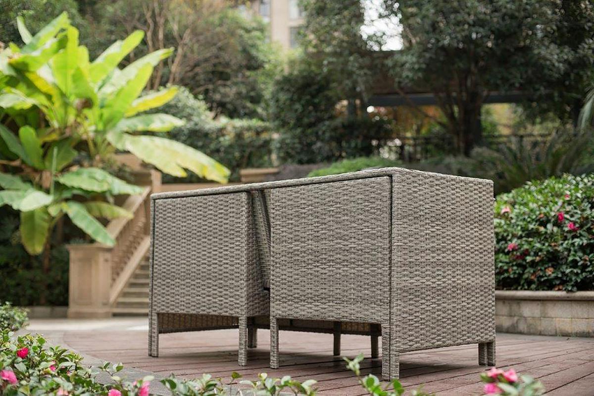 Loungegarnitur 4-tlg. Los Angeles - Beige/Grau, Basics, Kunststoff (100/53/59cm)