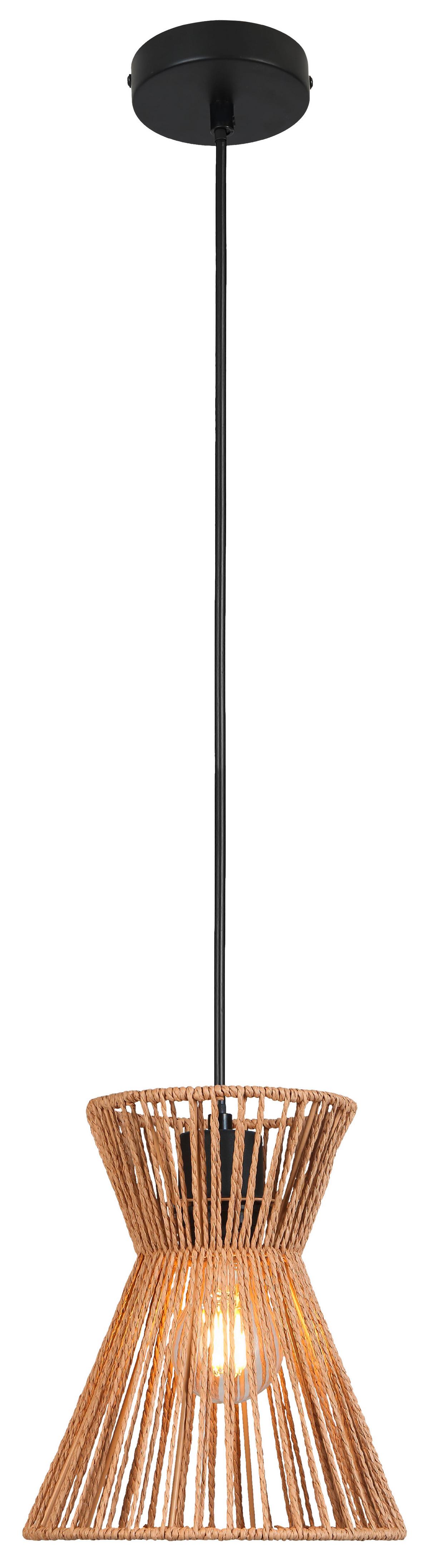 Závesné svietidlo Naturm - čierna/prírodná farba, Konventionell, kov/papier (20/120cm) - Mömax