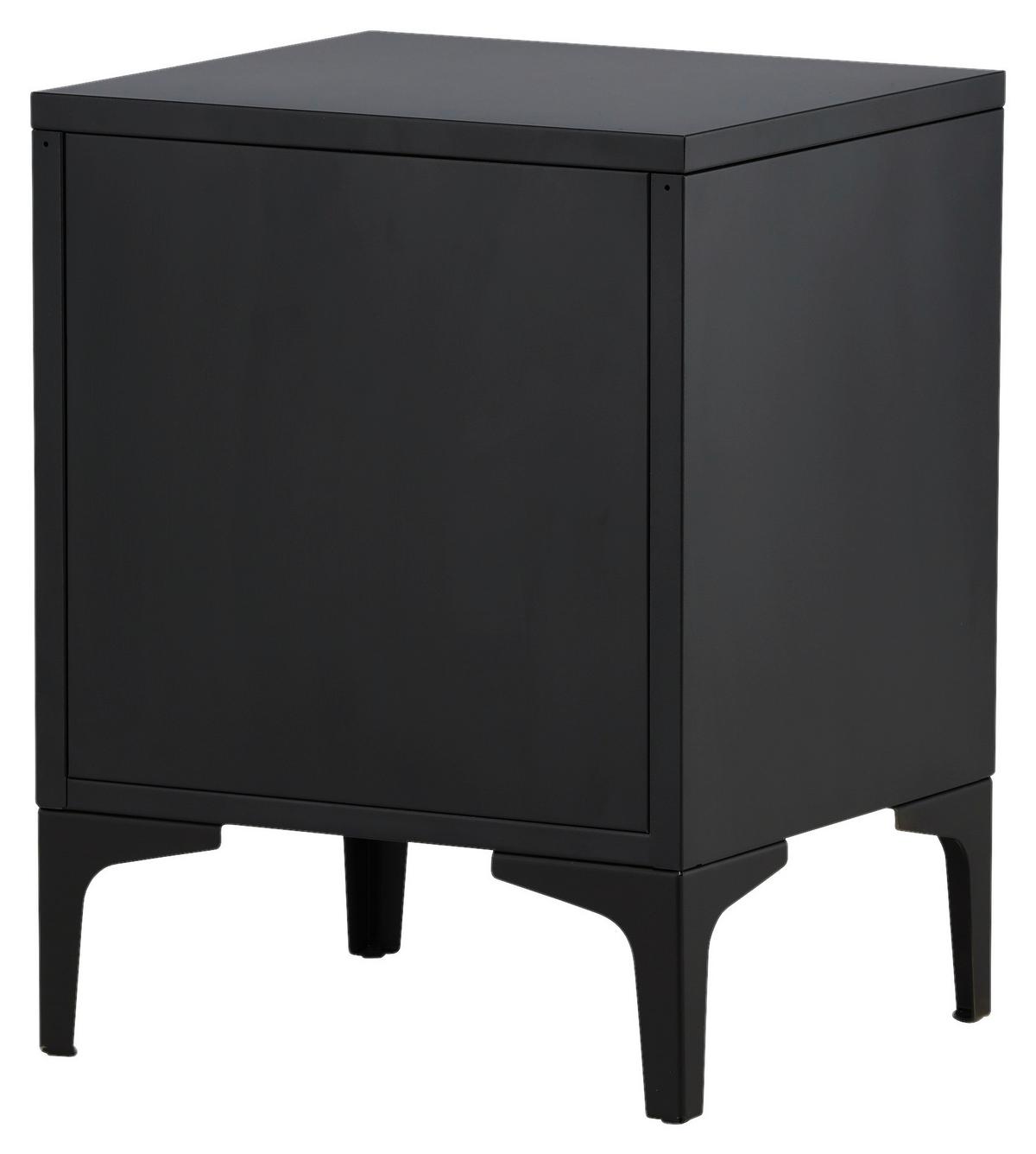 Nachttisch Piring - Schwarz, Design, Metall (45/59/40cm) - Livetastic