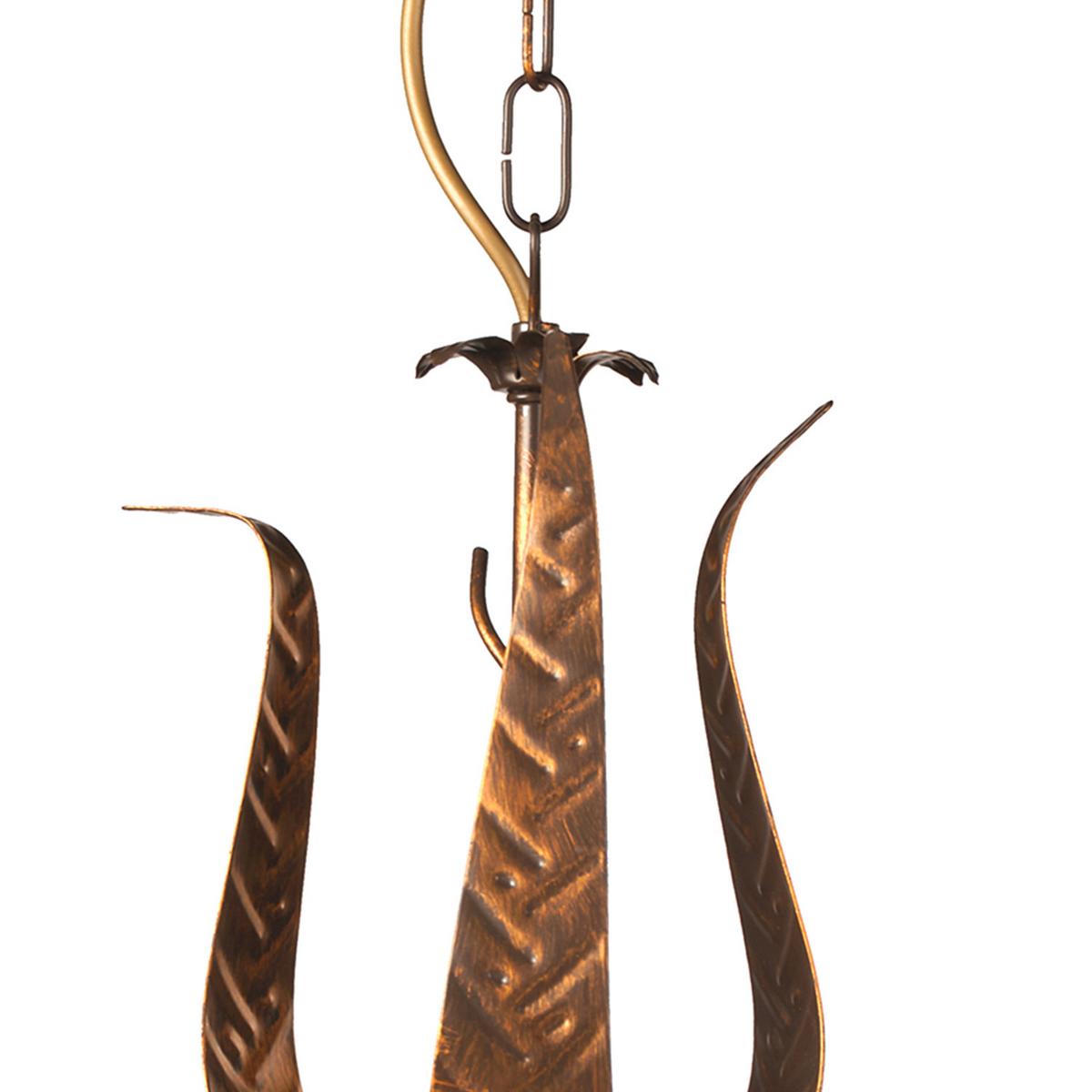 Kronleuchter 4230/3 - Bronzefarben, KONVENTIONELL, Glas/Metall (65/65/100cm)