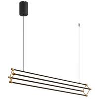 LED-Hängeleuchte 67184-40 - Goldfarben/Schwarz, Design, Kunststoff/Metall (104/16,2/150cm) - Globo