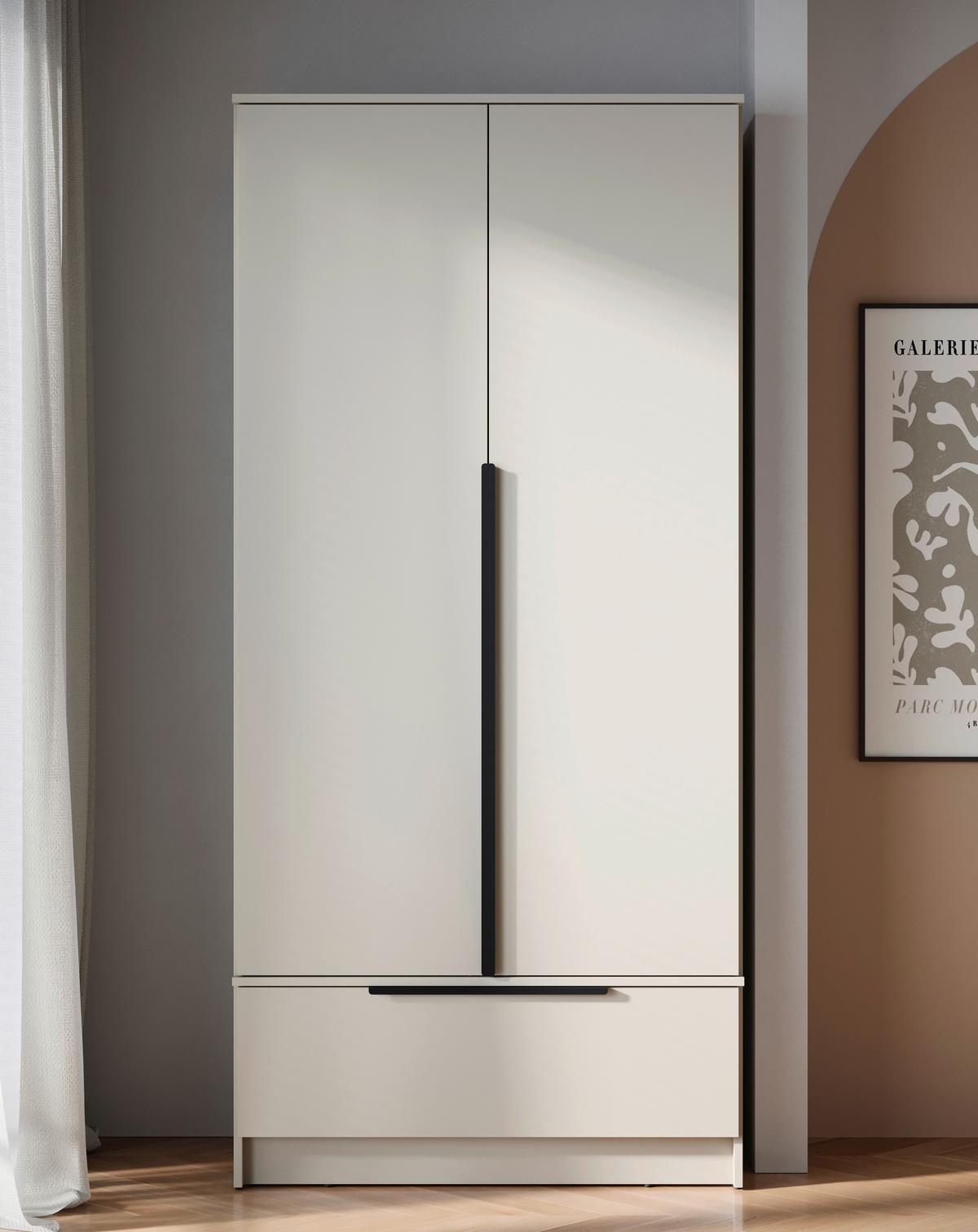 ŠATNÍ SKŘÍŇ SPIRIT - černá/kašmírová, Konvenční, kov/kompozitní dřevo (90,2/192,9/51cm) - P & B