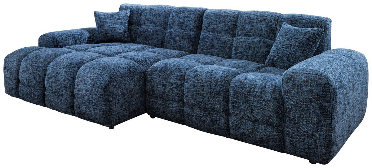 Ecksofa Bosco, Blau S: 152x301 cm - Blau/Schwarz, MODERN, Textil (152/301cm) - Livetastic