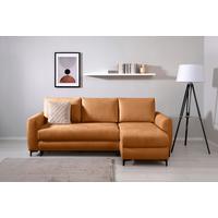 Ecksofa Moli, Rostfarben S: 236x148 cm - Rostfarben/Schwarz, Design, Textil (236/148cm) - MID.YOU
