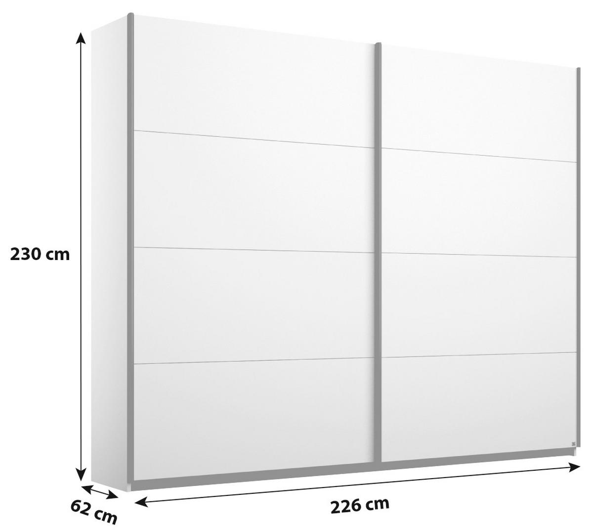Schwebetürenschrank 226cm Belluno, Grau Metallic - Grau, MODERN, Holzwerkstoff (226/230/62cm) - Rauch Möbel