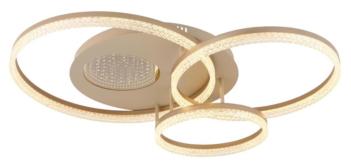 STROPNÉ LED SVIETIDLO SANFORD - číra/piesková, Design, kov/plast (78/60/14cm) - Globo
