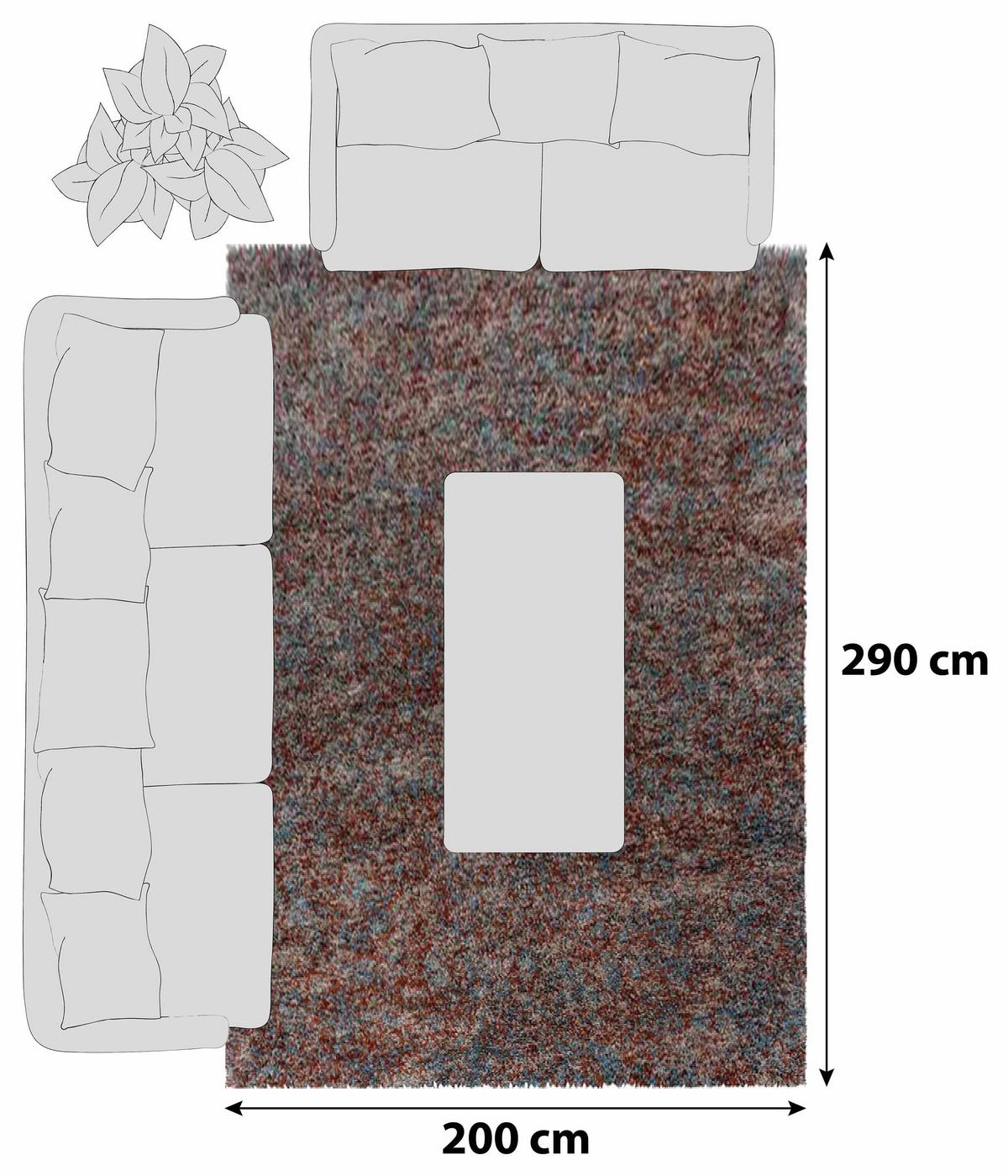 Hochflor Teppich Terra Cotta Enjoy 200x290 cm - Terracotta, KONVENTIONELL, Textil (200/290cm)