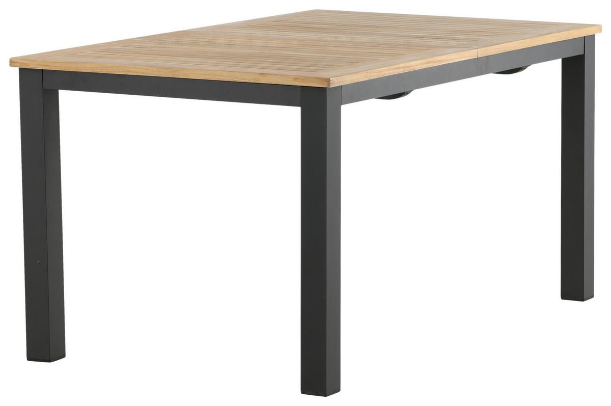 Gartentisch Panama Teakholz/Metall L 210 cm - Schwarz/Teakfarben, KONVENTIONELL, Holz/Metall (210/90/75cm) - Gardenson