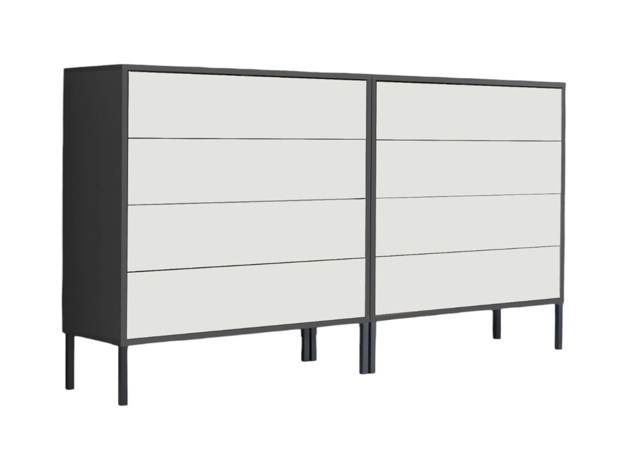 Sideboard Mailand1b:158cm Anthrazit/Weiß - Anthrazit/Weiß, MODERN, Holzwerkstoff (158/86/33cm) - MID.YOU