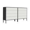 Sideboard Mailand1b:158cm Anthrazit/Weiß - Anthrazit/Weiß, MODERN, Holzwerkstoff (158/86/33cm) - MID.YOU