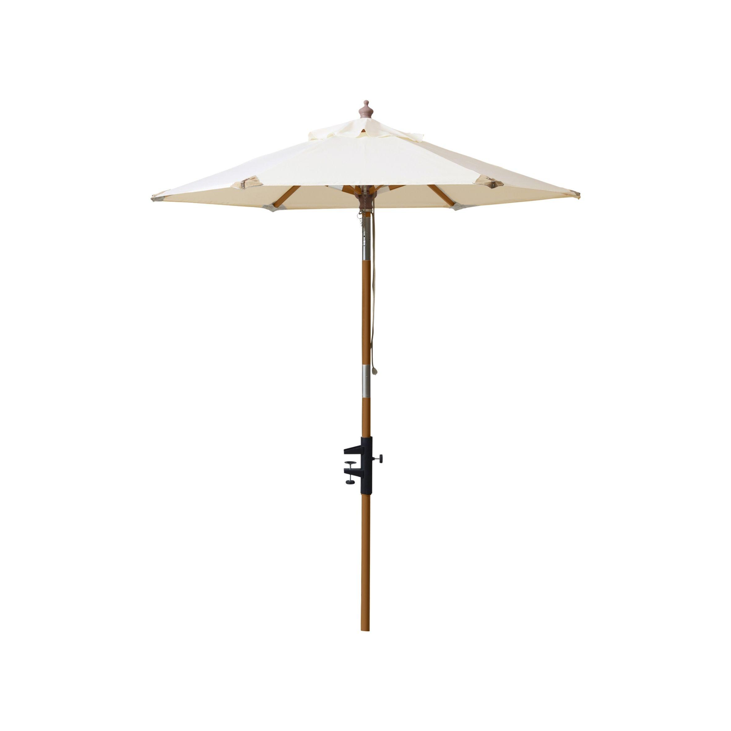 Sonnenschirm Bl: 180x180cm Weiß - Weiß/Teakfarben, KONVENTIONELL, Holzwerkstoff (180/180cm) - Gardenson