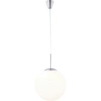 Hängeleuchte Balla H: 180 cm 1-Flammig, Opalglas-Kugel - Opal/Nickelfarben, Basics, Glas/Metall (30/180cm) - Globo
